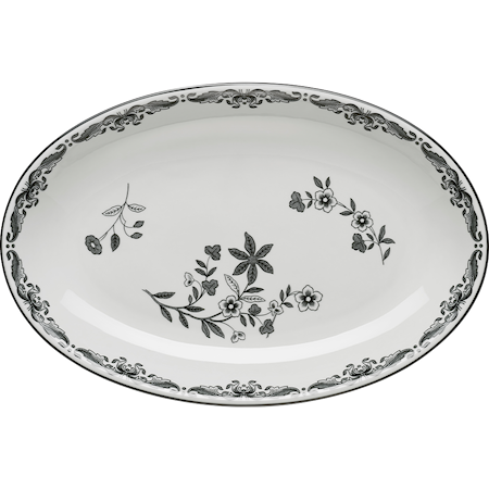 Ostindia Serveringsfat Oval 33x22 cm Svart