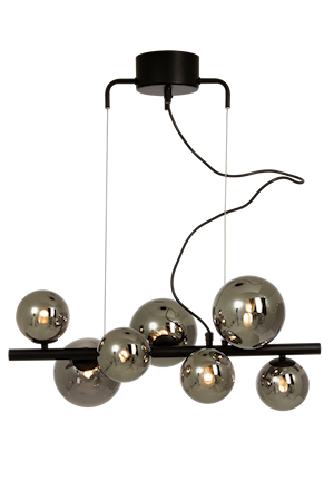 Molekyl Taklampa L58 Svart/Rök IP20