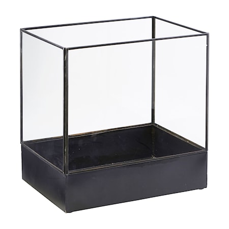 Plant Displaylåda Svart/Glas Kvadratisk