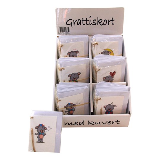 Grattiskort med Kuvert Nalle - 1-pack