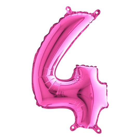 Sifferballong Mini Rosa Metallic - Siffra 4