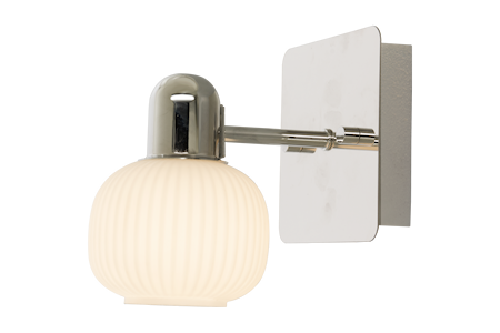 Messina Vägglampa Bad 1A Krom/Vit IP44