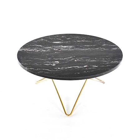 O Table Svart Marmor med Mässingram Ø80
