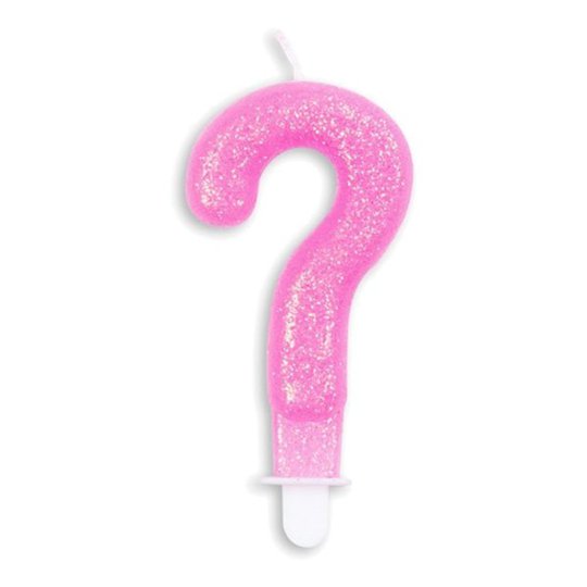 Tårtljus Siffra Glitter Rosa - Tecken ?