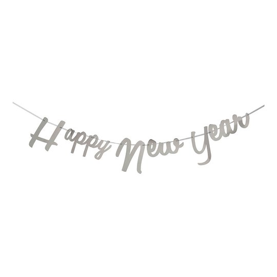 Girlang Happy New Year Silver Metallic
