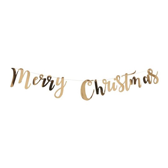 Bokstavsgirlang Merry Christmas Guld Metallic