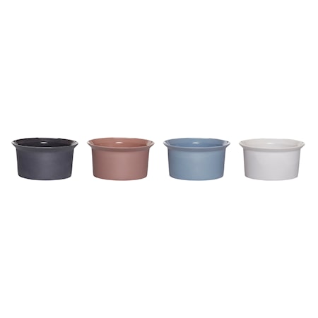 Serveringsskålar 4st ø12xh6 cm - Mix