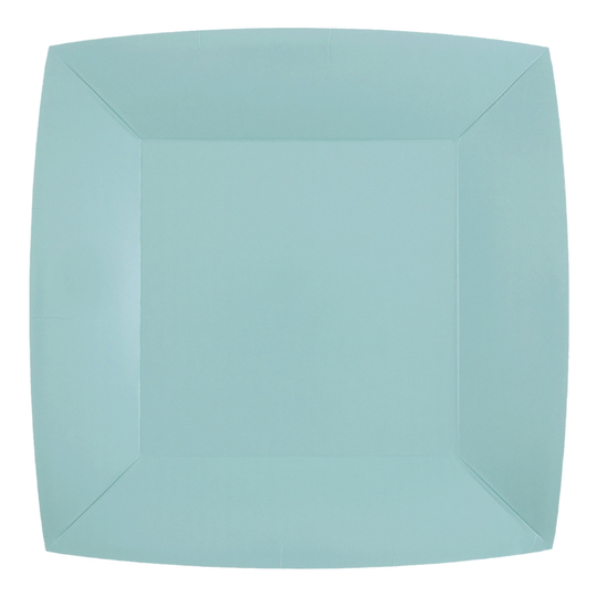 Papperstallrikar Kvadrat Ljusblå - 10-pack