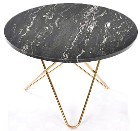 Big O table matbord svart/mässing underrede