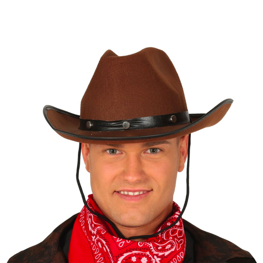 Brun Cowboyhatt - One size