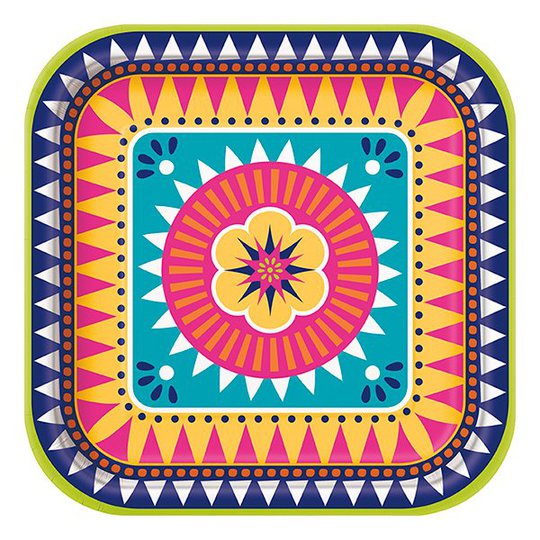 Papperstallrikar Boho Fiesta - 8-pack