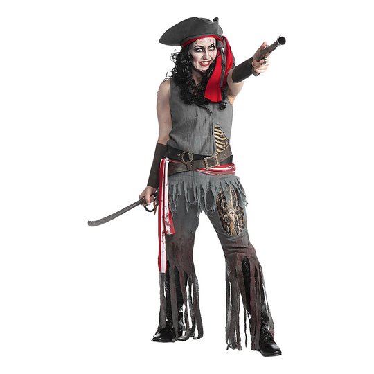 Zombie Pirat Dam Deluxe Maskeraddräkt - Small
