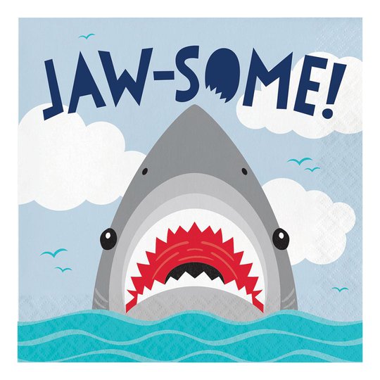 Servetter Shark Party - 16-pack