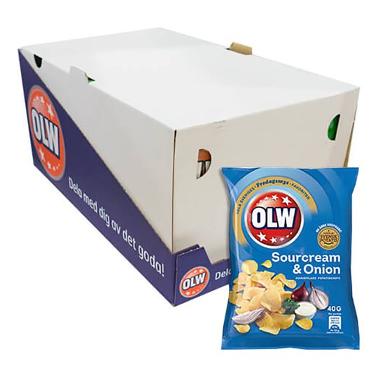 OLW Sourcream & Onion Chips - 20-pack
