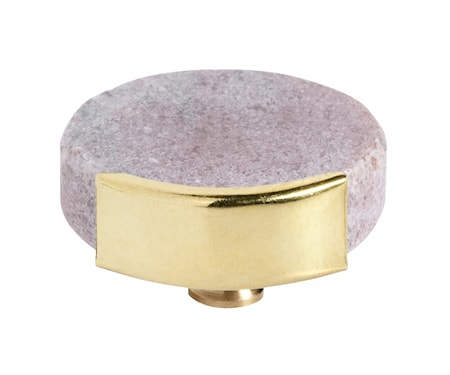 KNOB/HOOK, rose marble circle, brass