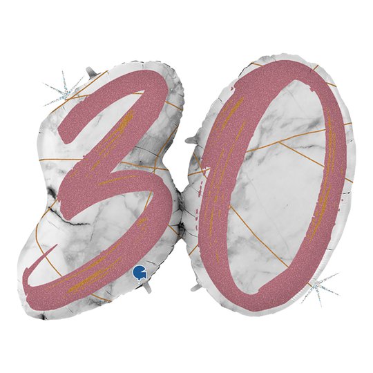 Folieballong Marble Mate 30 Roséguld Shape