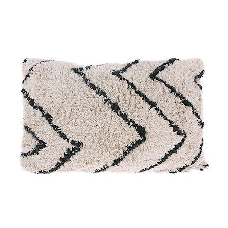 Kudde Bomull Zigzag Svart/Vit 40x60 cm
