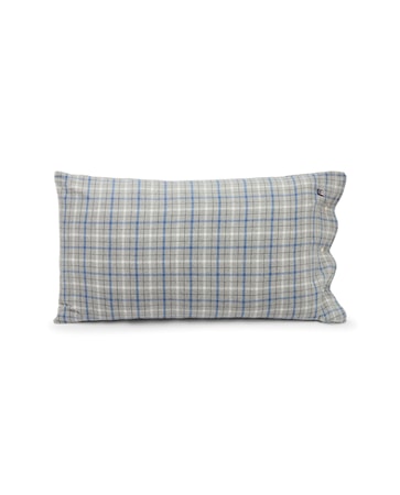 Örngott Rutig 90x50 cm Bomull/Flanell Grå/Blå