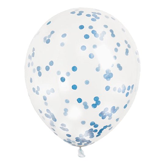 Konfettiballonger Mörkblå - 6-pack