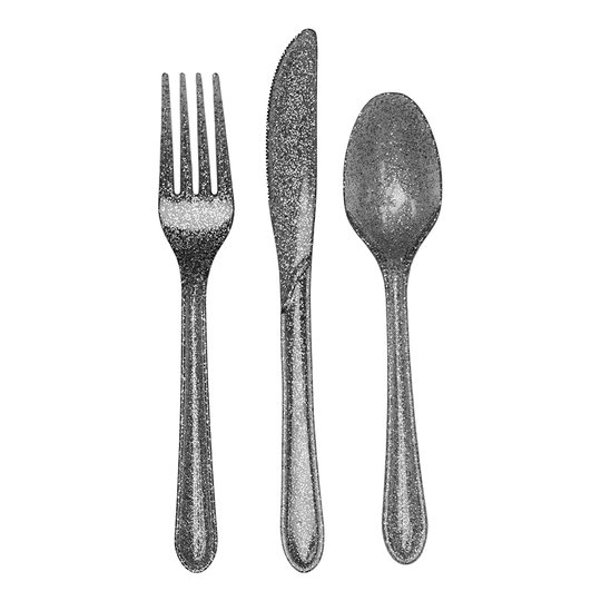 Silverglitter Bestick - 24-pack