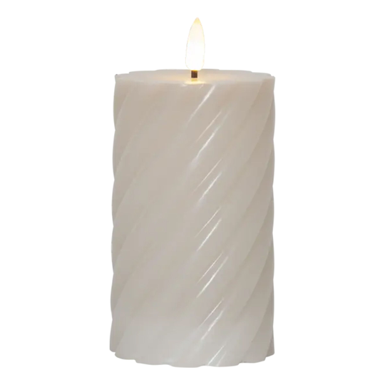 LED Blockljus Twist Stor Beige