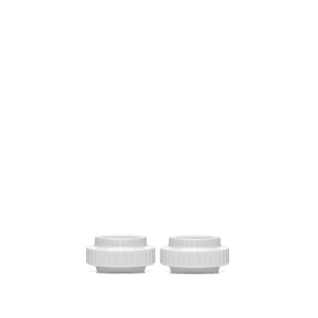 Ljuslykta Vit Porslin Ø6,5 cm 2-Pack