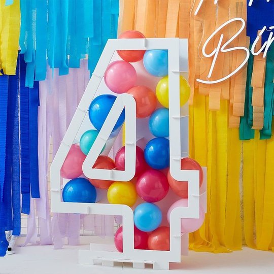 Ballongbox Siffra Vit - Siffra 4