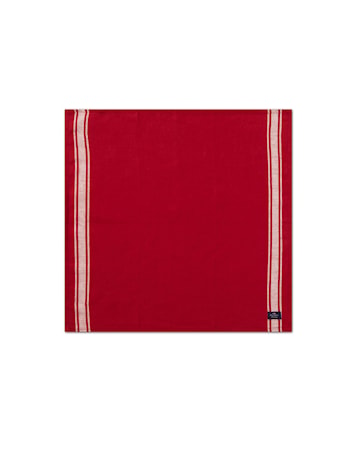 Cotton Linen Servett 50x50 Röd/Vit