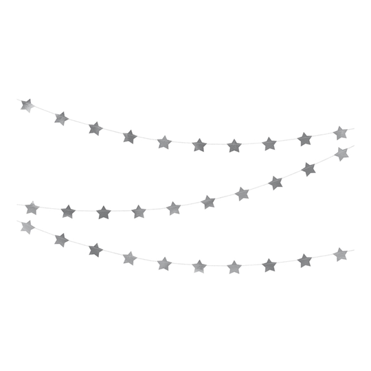 Girlang Stjärnor Silver Metallic