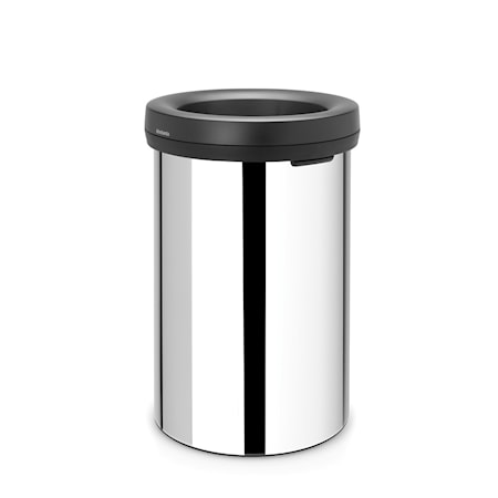 Open Top Bin, svart ring, ingen innerhink 60 L Blankborstat Stål