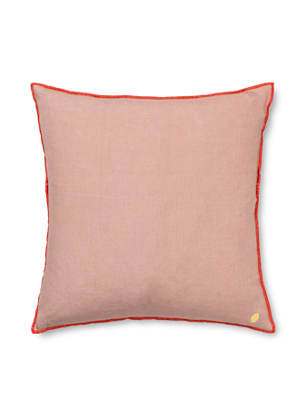 Contrast Linen Kudde Dusty Rose