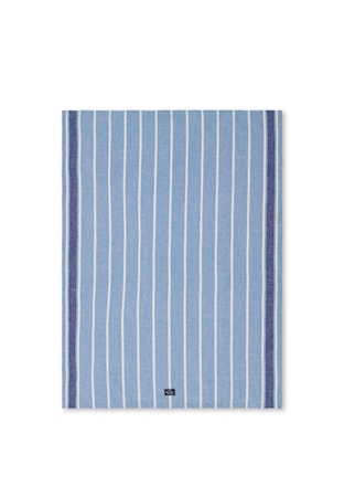 Striped Kökshandduk Bomull/Linne Blå/Vit