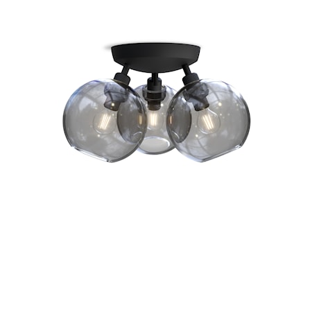 Gloria Plafond 33 cm Svartstrukt/rökfärgat glas