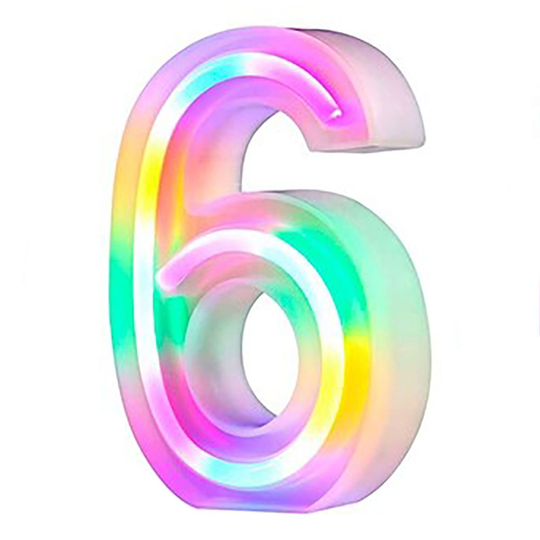 Siffra Neonlampa - Siffra 6