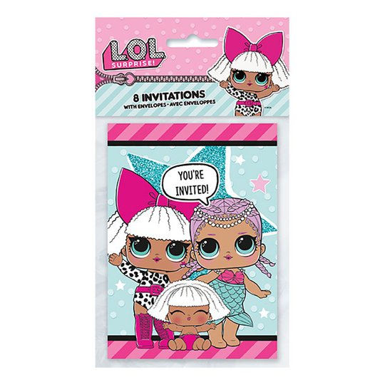 Inbjudningskort LOL Surprise - 8-pack