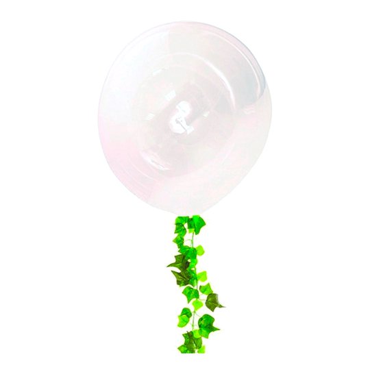 Ballong Orb Transparent med Lövgirlang