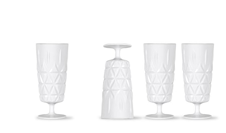 Picknick Glas Hög 4-Pack Vit