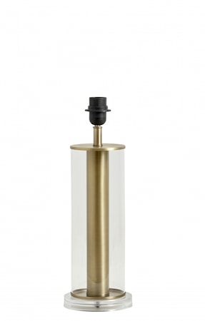 Lampfot Klart Glas med Guld Detaljer