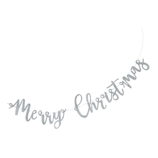 Girlang Merry Christmas Silver Glitter