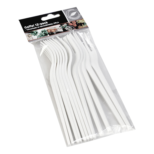 Vita Gafflar i Plast - 12-pack