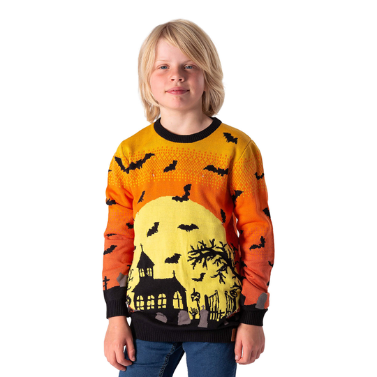 Kyrkogård LED Halloweentröja för Barn - 8-10 år (134/140)
