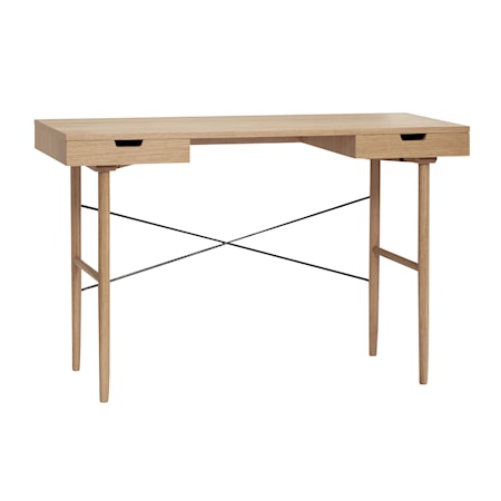 Skrivebord m/rum, egetræ, FSC, natur