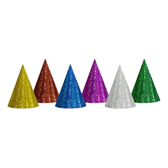 Partyhattar Holografiska Flerfärgade - 20-pack