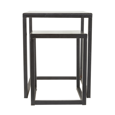 Walde Bord Set om 2 Metall/Kalksten Svart