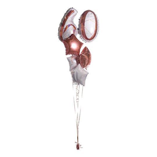 Ballongbukett Marble Shape Birthday 60 Roséguld