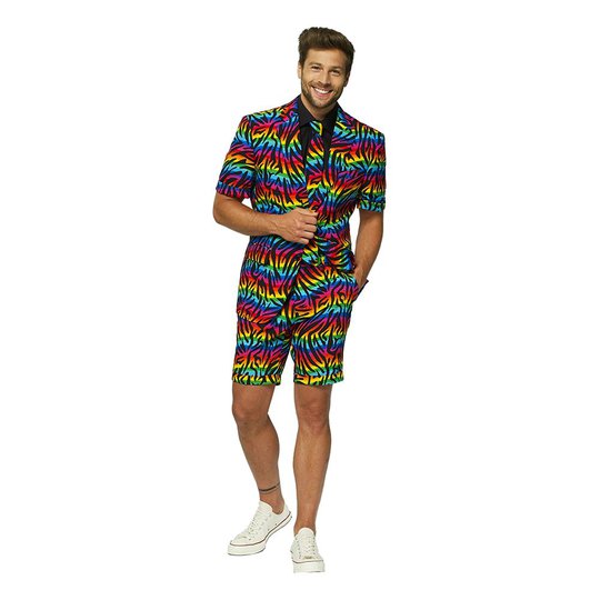 OppoSuits Wild Rainbow Shorts Kostym - 46