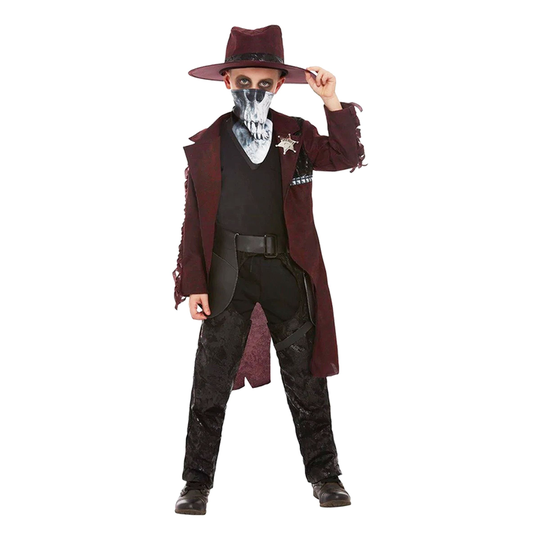 Dödskalle Sheriff Barn Maskeraddräkt - Large