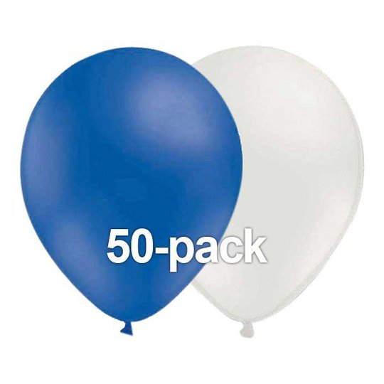 Ballongkombo Blå/Vit - 50-pack