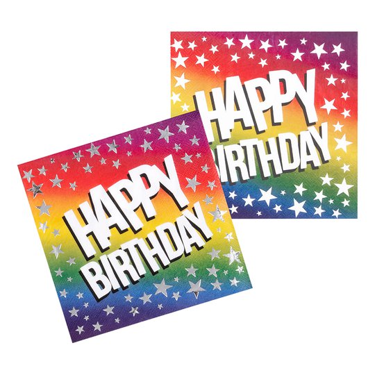 Servetter Happy Birthday Stars - 12-pack