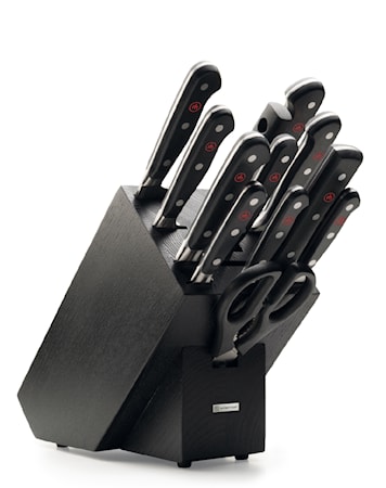 CLASSIC Knivblock Set 12 delar Svart